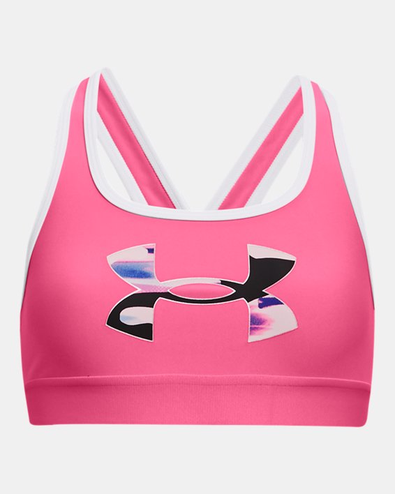 Girls' UA Crossback Graphic Sports Bra, Pink, pdpMainDesktop image number 0